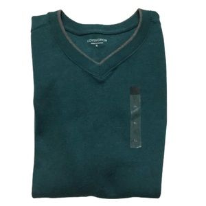 Covington Teal V-Neck Long Sleeve Cotton Sweater XL NEW